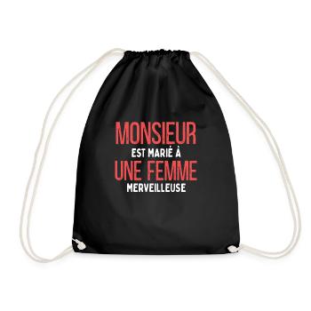 Mariage Humour Couple Amoureux Homme - Sac de sport léger - noir - Devant