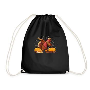Dabbing Pilgrim Türkei Thanksgiving Day Funny Dab - Turnbeutel - Schwarz - Vorne