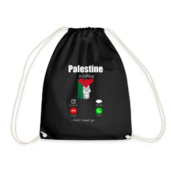 Palästina Geschenk Free Palestine Gaza Streifen - Turnbeutel - Schwarz - Vorne