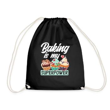Funny Hobby Baker Gift - Drawstring Bag - black - Front