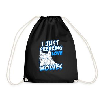 Je viens d’aimer les loups rétro vintage - Sac de sport léger - noir - Devant