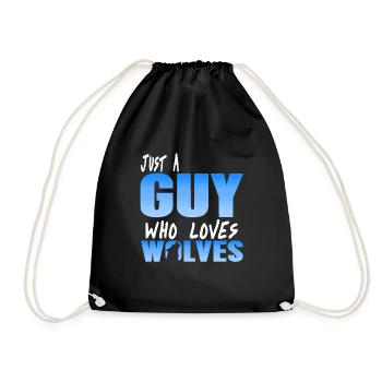 Juste un gars qui aime Wolves Cool Retro T-Shirt - Sac de sport léger - noir - Devant