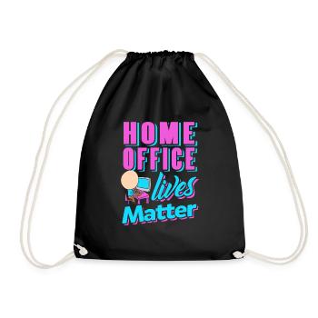 Retro Home Office Lives Matter Awesome Funny - Drawstring Bag - black - Front