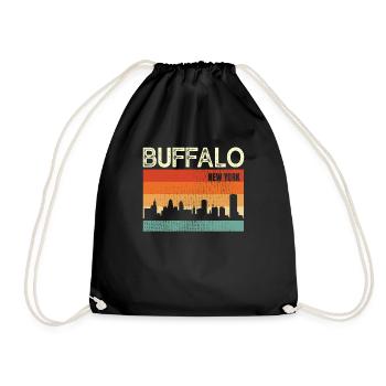 Buffalo New York - Drawstring Bag - black - Front