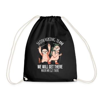 Sloth Hiking Team Shirt We Will Get There - Drawstring Bag - black - Front