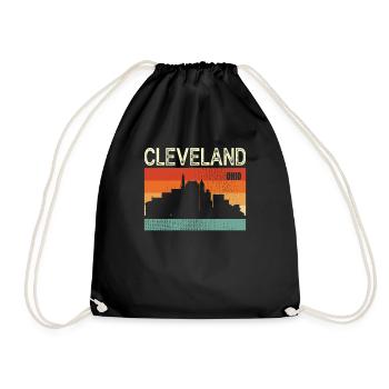 Cleveland Ohio - Drawstring Bag - black - Front