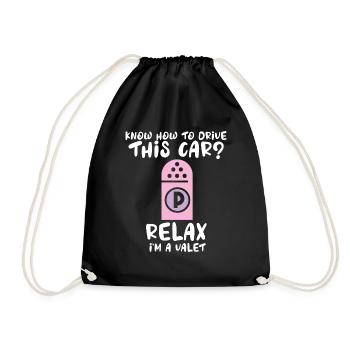 Do you know how to drive this car relaxed? I - Drawstring Bag - black - Front