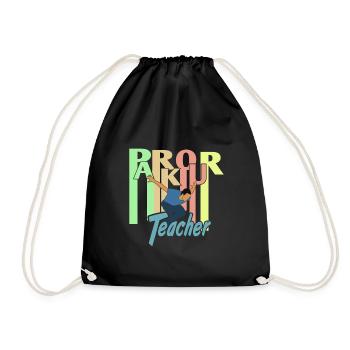 Retro PARKOUR Teacher Awesome Teacher Designs - Turnbeutel - Schwarz - Vorne