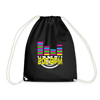 200 BPM Awesome Techno Music Lover Designs - Turnbeutel - Schwarz - Vorne