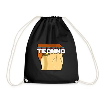 Retro TECHNO Sexy Awesome Techno Lover T-Shirt - Drawstring Bag - black - Front