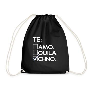 TE: AMO QUILA CHNO Funny Techno Designs T-Shirt - Drawstring Bag - black - Front