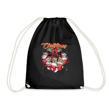 Chats de Noël - Chats mignons en bas de Noël - Sac de sport léger - noir - Devant