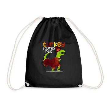 Dinosaure Thanksgiving Turquie Saurus Rex Pilgrim - Sac de sport léger - noir - Devant