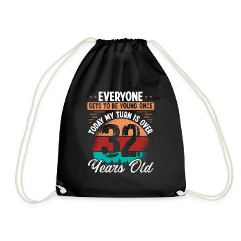 32 Year Old Birthday Idea for Men 32 Birthday - Drawstring Bag - black - Front