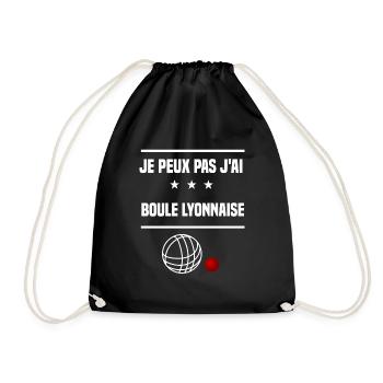 Je Peux Pas J'ai boule lyonnaise humour bouliste - Sac de sport léger - noir - Devant