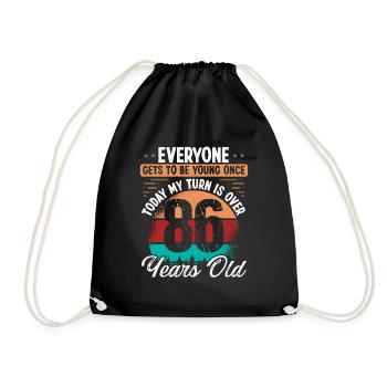 86 Year Old Birthday Idea for Men 86 Birthday - Drawstring Bag - black - Front