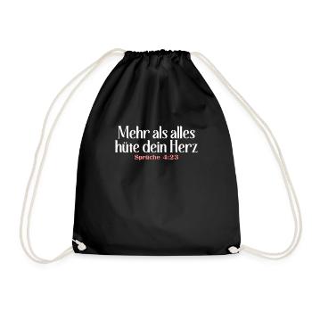 Bibel Zitat Vers Christ Christlich Bibelvers - Turnbeutel - Schwarz - Vorne