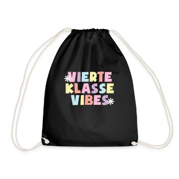 4. Klasse Vibes Schulkind 4. Klasse - Turnbeutel - Schwarz - Vorne