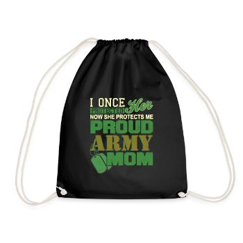 I Once Protected Her Awesome Proud ARMY MOM - Turnbeutel - Schwarz - Vorne
