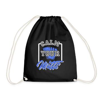 Calmez vos mitaines Drôle de t-shirt de baseball rétro - Sac de sport léger - noir - Devant