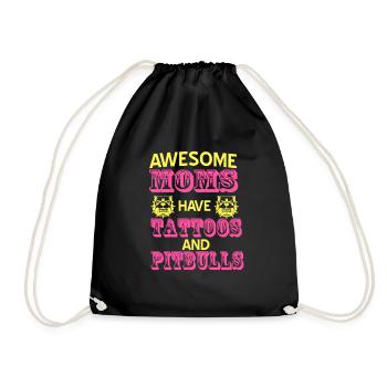 Super MOMS Have Tattoos & Pitbulls T-Shirt - Sac de sport léger - noir - Devant