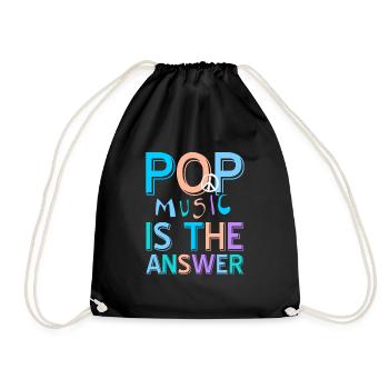 Pop Music Is The Answer Awesome Retro T-Shirt - Turnbeutel - Schwarz - Vorne