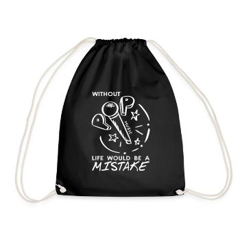 Without POP Music Life Would Be A Mistake Funny - Turnbeutel - Schwarz - Vorne