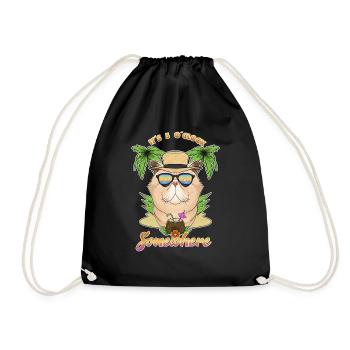 It Is 5 OClock Somewhere Drinking Exotic - Drawstring Bag - black - Front