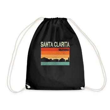 Santa Clarita California - Drawstring Bag - black - Front