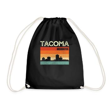 Tacoma Washington - Drawstring Bag - black - Front