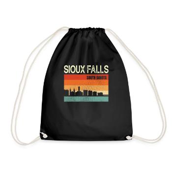 Sioux Falls South Dakota - Drawstring Bag - black - Front