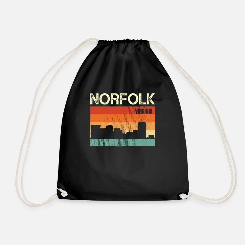 Norfolk virginia - Turnbeutel - Schwarz
