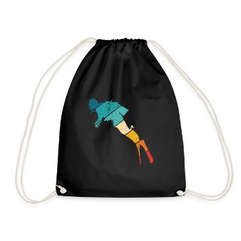 Vintage Taucher Ocean Diver Tauchsport Geschenk - Turnbeutel - Schwarz - Vorne