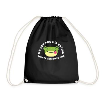 My frog is whatever bugs him - Drawstring Bag - black - Front