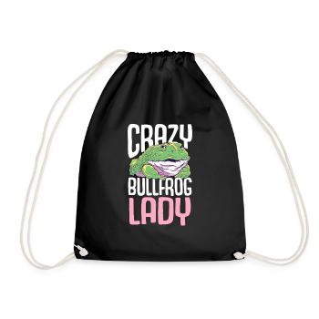 Crazy Bullfrog Lady Frog Hunter - Drawstring Bag - black - Front