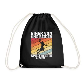 Basketball - Einer von uns beiden spielt besser al - Turnbeutel - Schwarz - Vorne