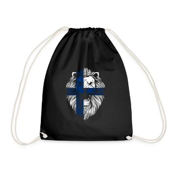 Finnland Löwen Flagge Finnische Flagge Geschenk - Turnbeutel - Schwarz - Vorne