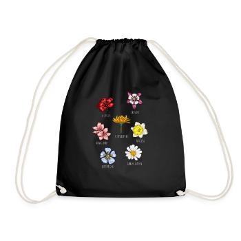 Flower Species Flowers - Drawstring Bag - black - Front
