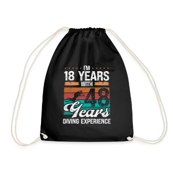 66 Birthday Idea Scuba Diving 66 Year Old Diver - Turnbeutel - Schwarz - Vorne