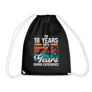 61 Birthday Idea Scuba Diving 61 Year Old Diver - Turnbeutel - Schwarz - Vorne
