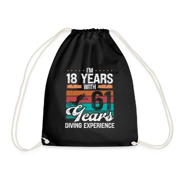 79 Birthday Idea Scuba Diving 79 Year Old Diver - Turnbeutel - Schwarz - Vorne
