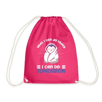 Awesome Penguin Cartoon Cute Ghost Animal Gesche - Drawstring Bag - fuchsia - Front
