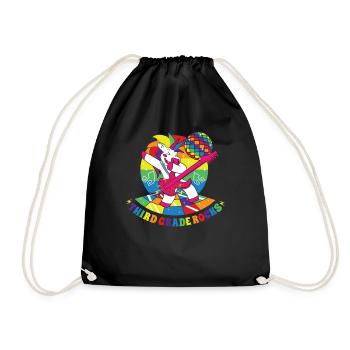 Back to School Third Grader Awesome Lifestyle - Drawstring Bag - black - Front