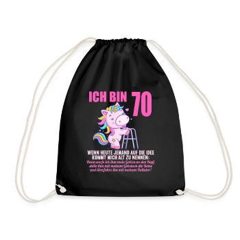 70 Jahre idee mich alt zu nennen 70 Geburtstag - Turnbeutel - Schwarz - Vorne