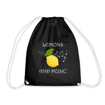 Ironic Quote Lemons and Music Notes Lemonade - Drawstring Bag - black - Front