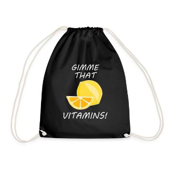 That Vitamins Ironic Quote Lemonade Citrus - Drawstring Bag - black - Front