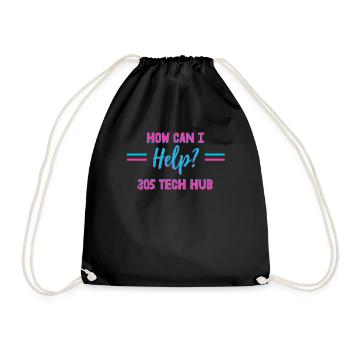 Miami Tech Hub Francis Suarez How Can I Help? - Drawstring Bag - black - Front