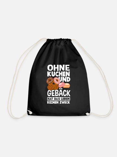 Ohne Kuchen Und Gebäck Lustiges Backen Geschenk - Turnbeutel - Schwarz