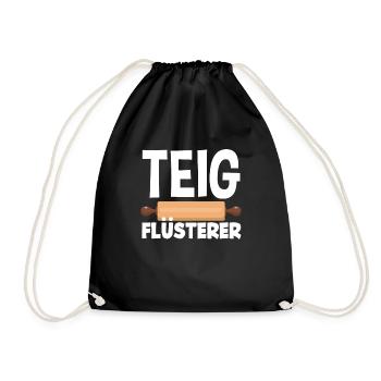 Teig Flüsterer Lustiges Bäcker Backen Geschenk - Turnbeutel - Schwarz - Vorne
