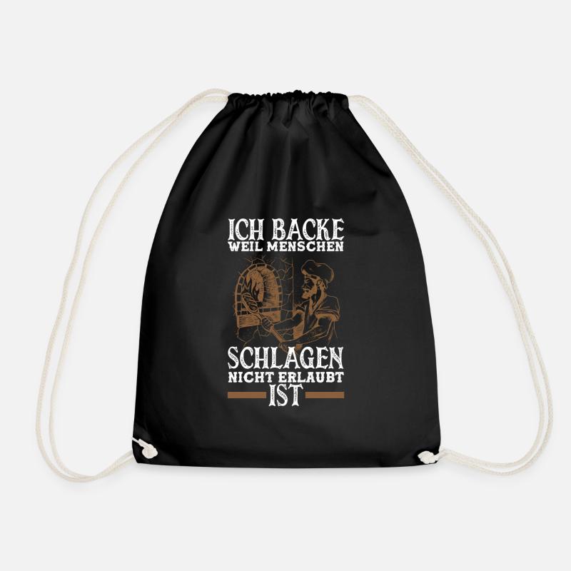 Ich Backe Weil Lustiges Backen Bäcker Geschenk - Turnbeutel - Schwarz